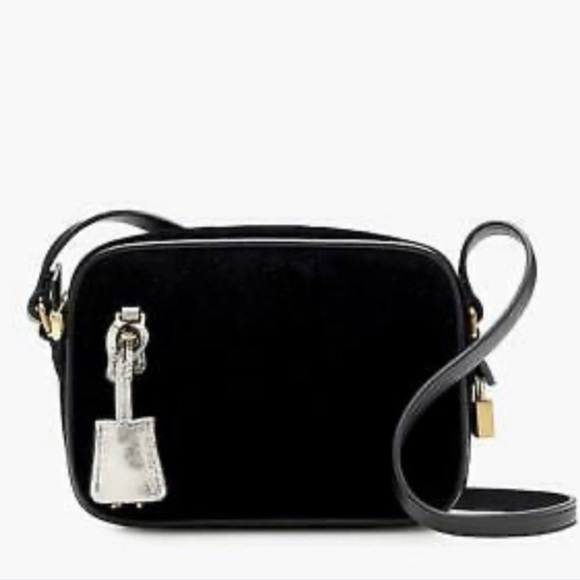 J. Crew Bags J Crew Velvent Signature Mini Crossbody Bag In Black